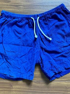 Men's La Paz Blue Corduroy Drawstring Shorts XL 100% Cotton